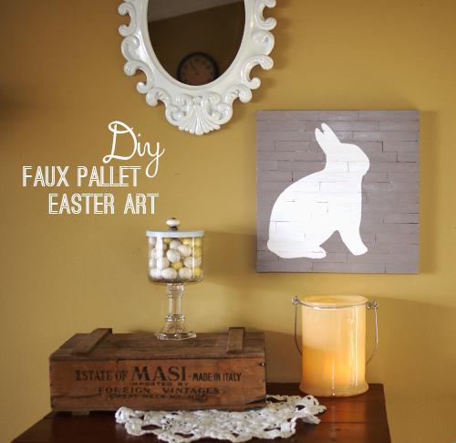 Make Faux Wood Pallet Art #Easter @savedbyloves