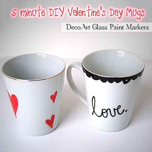 @DecoArt_Inc Valentine's Day Mug Dollar Store Craft @savedbyloves