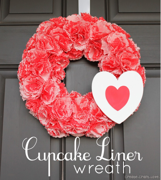 Cupcake liner wreath from Jill at Create Craft Love