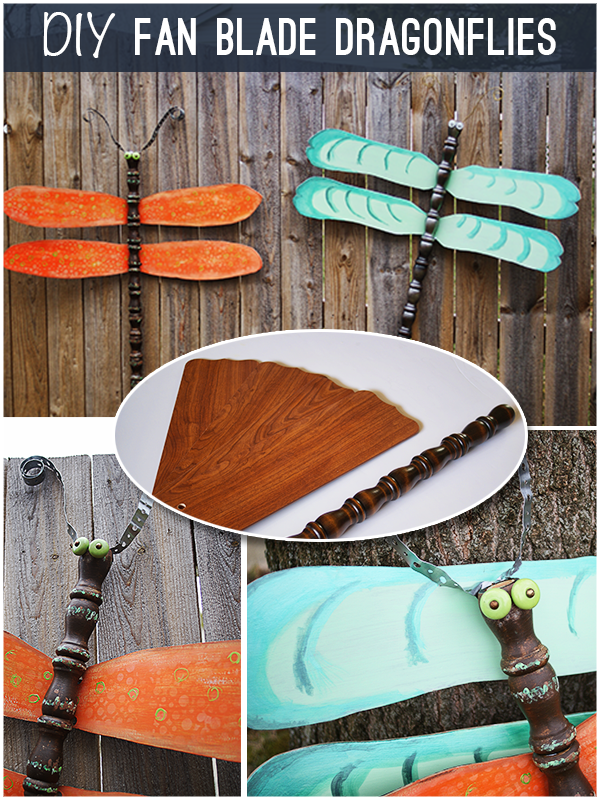 Make #upcycled dragonflies from fan blades #tutorial @savedbyloves