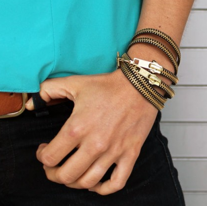 Make #Upcycled Zipper bracelets 5 ways at Brit + Co, featured @savedbyloves