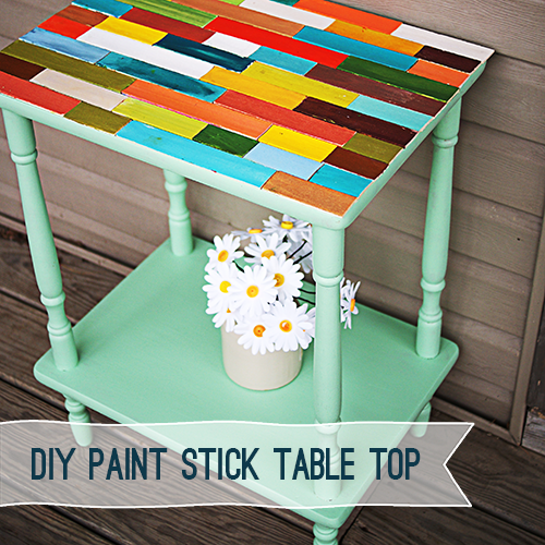 How to make a paint stick table top from @savedbyloves #DIY #Tutorial