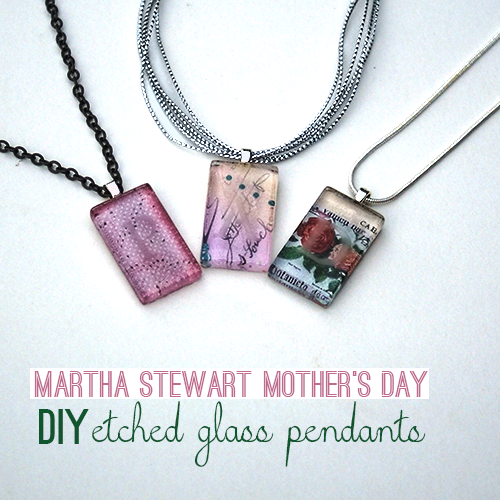 @savedbyloves DIY Etched Glass Tile Pendant #MarthaStewartCrafts #mothersday
