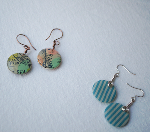 Make easy Washi Tape Earrings with Mod Podge and a circle punch! @savedbyloves