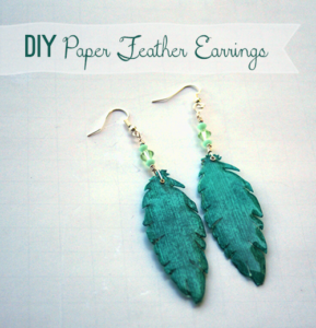 How to Make Paper Feather Earrings @savedbyloves