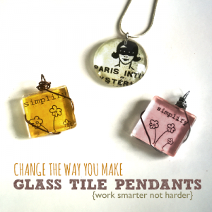 Xyron Create a Sticker for Easy, mess free Glass Tile Pendant @savedbyloves