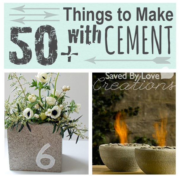 50+ things to make from Cement / Concrete and Cinder Blocks #DIY @savedbyloves