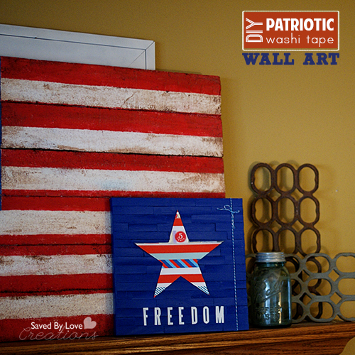 Easy diy patriotic wall art #washitapecrafts #washitape #fourthofjuly @savedbyloves
