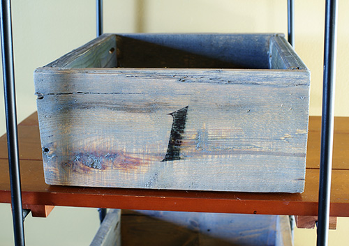 reclaimed wood storage boxes