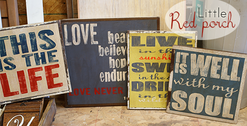 How to make distressed wood signs by Little Red Porch @savedbyloves