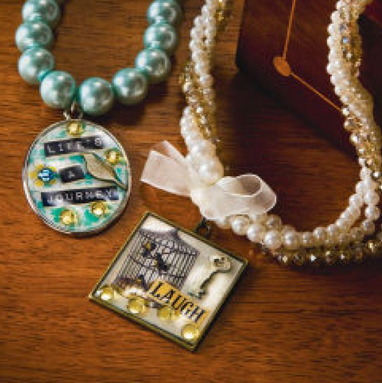 DIY Mixed Media Mod Podge Necklaces from Michael's, featured by @savedbyloves