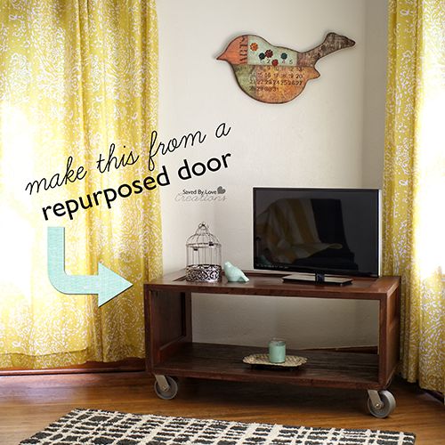 Repurposed Door Upcycle Project; Make a console from an old door @savedbyloves