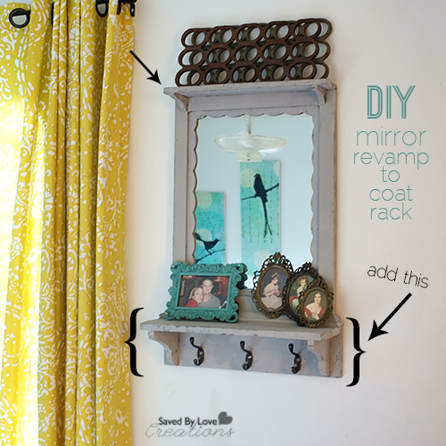 DIY Coat rack from Mirror #chalkpaint @savedbyloves