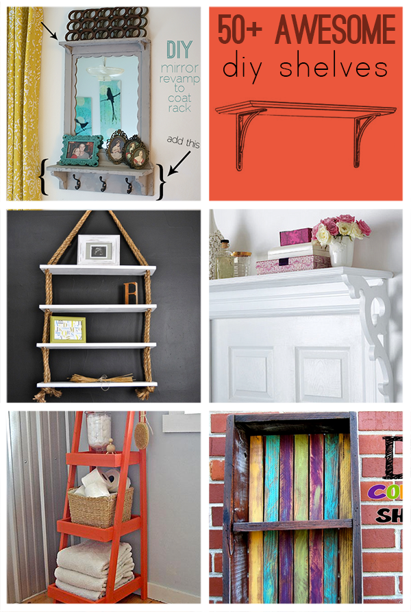 over 50 cool DIY shelves to make @savedbyloves #woodworking #repurpose #reclaimed