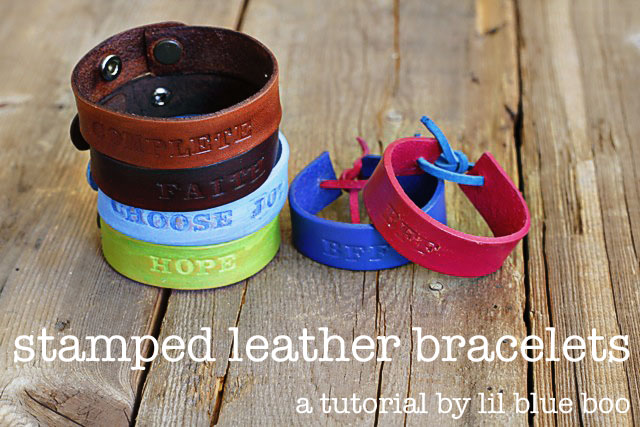 stamped leather bracelets