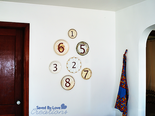 DIY Numbered Plate Wall