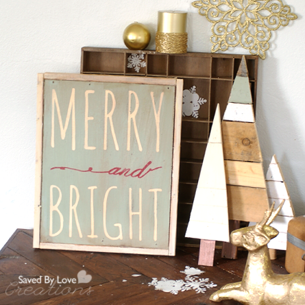 Merry And Bright Handpainted Christmas Sign