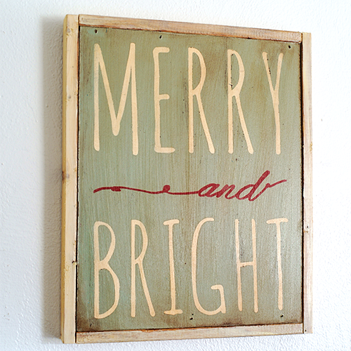 Merry and Bright DIY Sign with printable template and video