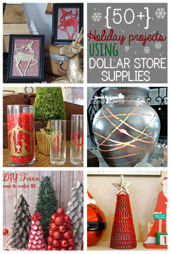 50 Plus Dollar Store Christmas Projects from @savedbylove #christmas #dollarstorecrafts