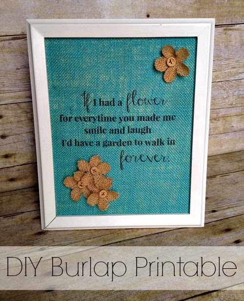 DIY how to print on Burlap with free Printable wall art @savedbyloves