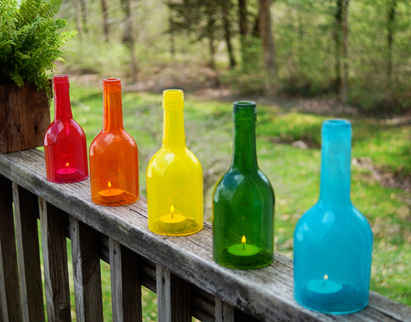 Rainbow Themed Decor Craft With Wine Bottles
