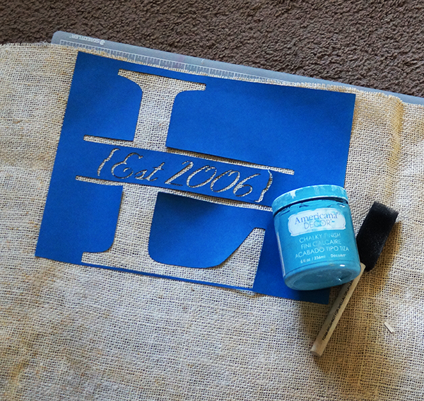 Use Chalky Finish Paint and Burlap DIY Sign
