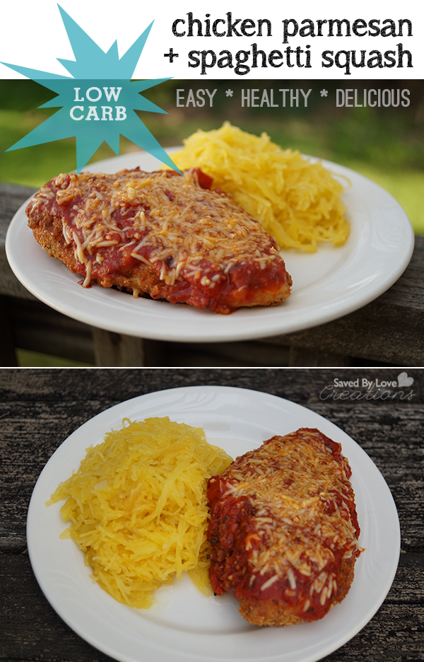 Low Carb Recipes Chicken Parmesan With Spaghetti Squash @savedbyloves