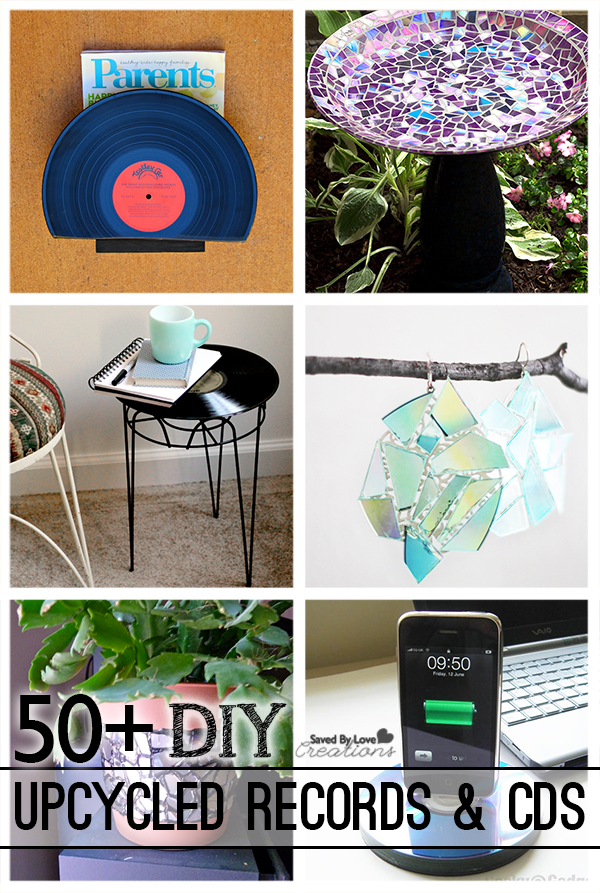 50 Plus Best DIY Upcycle Vinyl Records and CD projects to make @savedbyloves