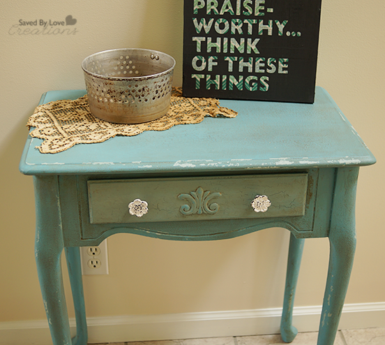 Side Table Flip Distressed With Chalk Paint, How To Distress A Dresser With Chalk Paint
