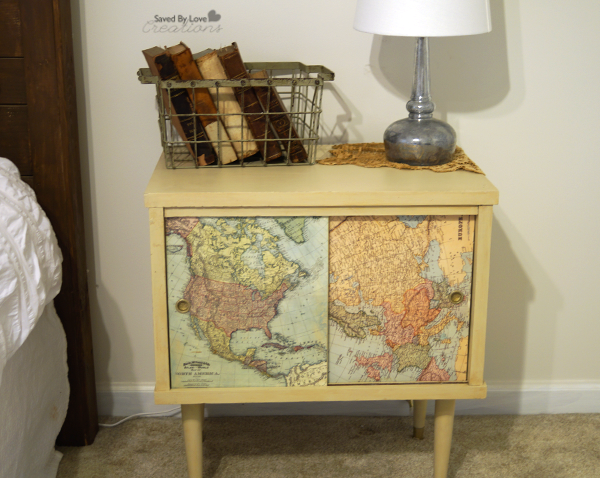 Furniture Flip Chalk Paint Table Old Map Decor @savedbyloves