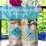 Stenciled-Burlap-Bags-DIY @savedbyloves
