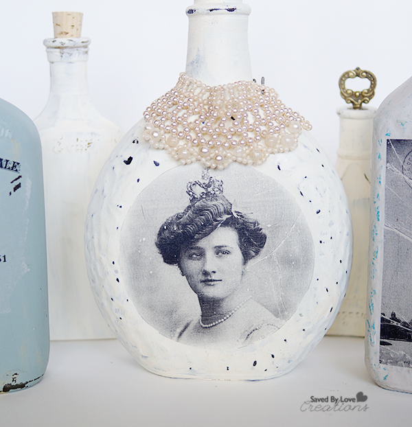 Image Transfer Recycled Glass Bottle Tutorial @savedbyloves