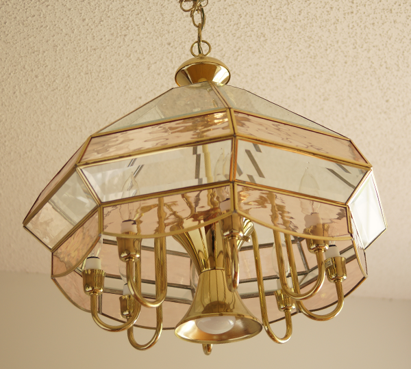 Outdated brass chandelier