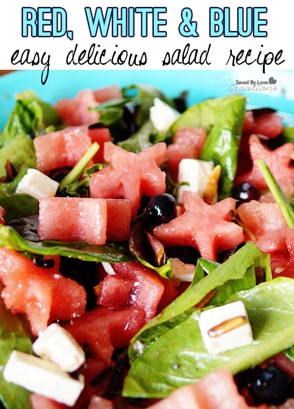 Red White and Blue Food Recipes Easy Delicious Salad @savedbyloves