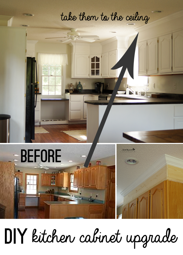 Diy Kitchen Cabinet Upgrade With Paint And Crown Molding