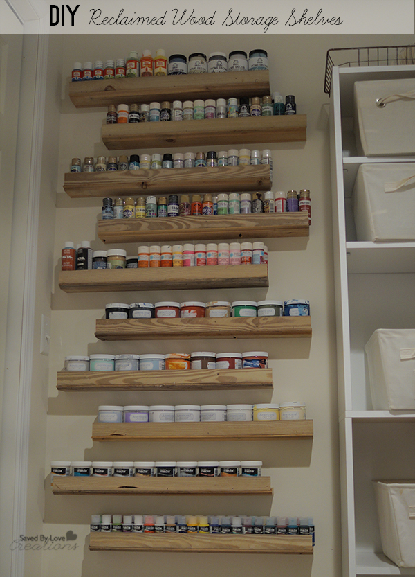DIY Craft Paint Storage from Reclaimed Wood @savedbyloves