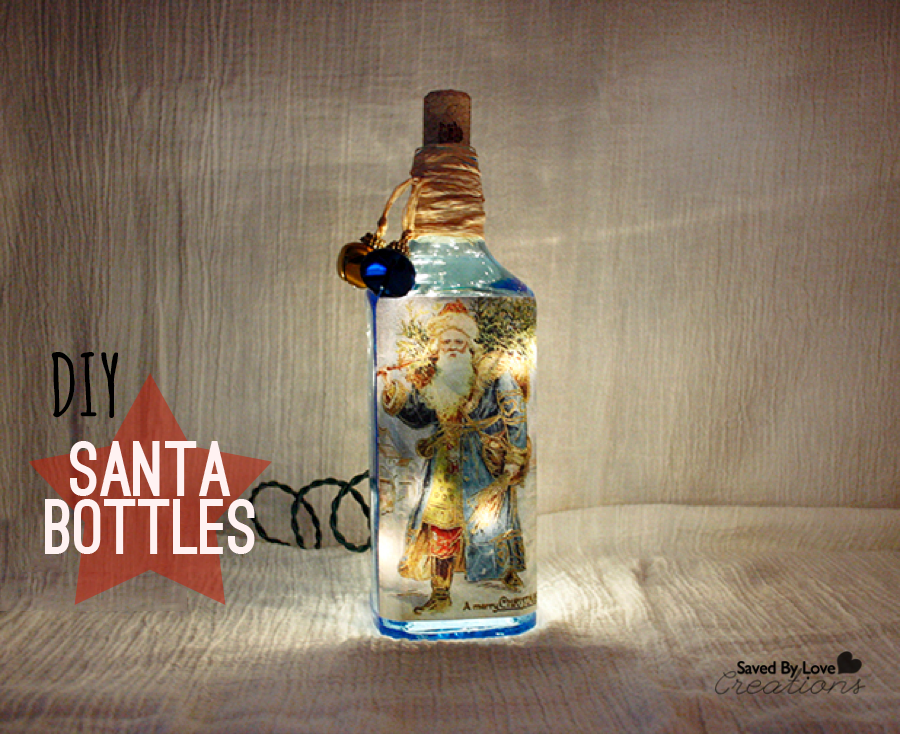 DIY Santa Light Bottle Upcycle Project @savedbyloves