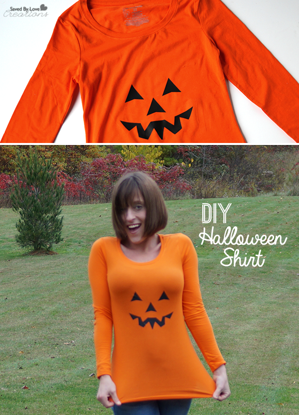 How to Make a Pumpkin Halloween DIY Tshirt with @savedbyloves