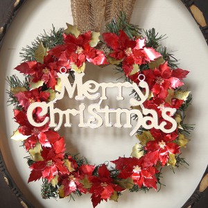 Aluminum Can Poinsettia Wreath by @savedbyloves