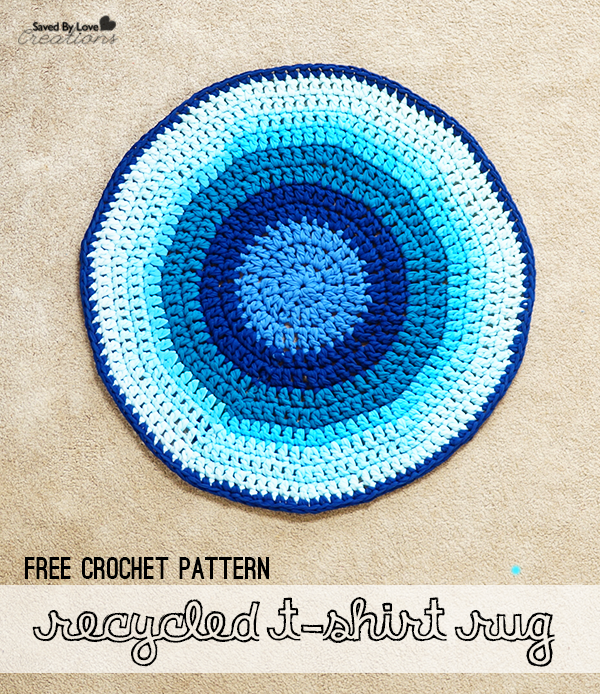 How to crochet a round rug from DIY Tshirt yarn @savedbyloves
