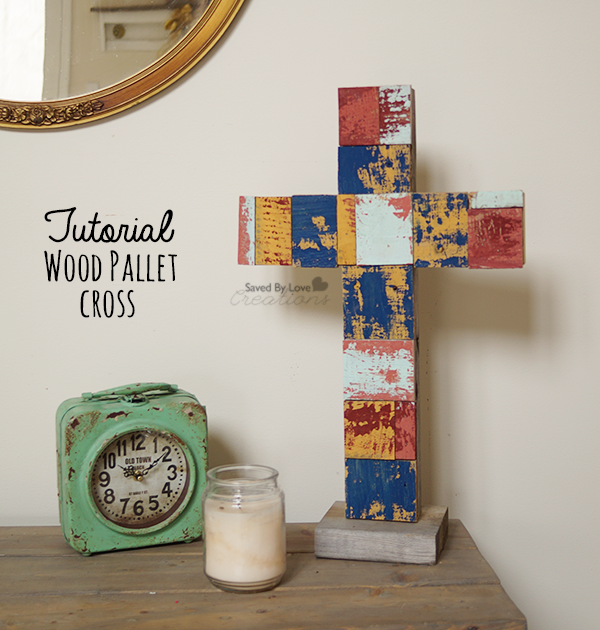 Wood Pallet Cross DIY @savedbyloves