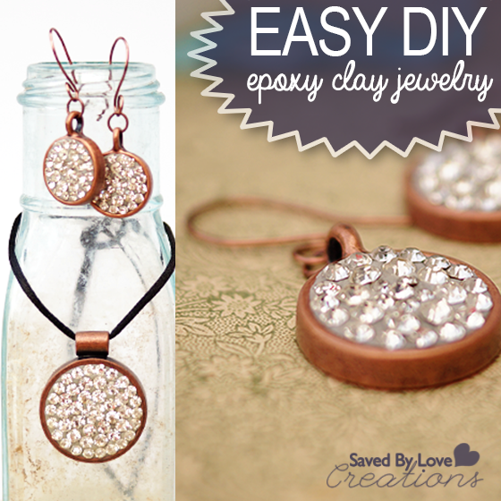 How to Make Gorgeous Epoxy Clay Crystal Jewelry Square @savedbyloves