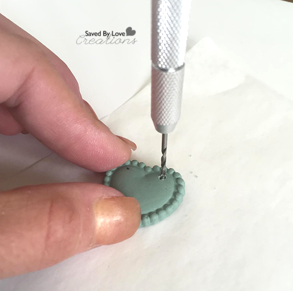 Drill hole in polymer clay