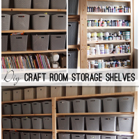 Woodworking Craft Room Shelving from 2x4s @savedbyloves