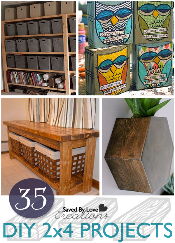 35 DIY woodworking plans for 2x4 projects at @savedbyloves