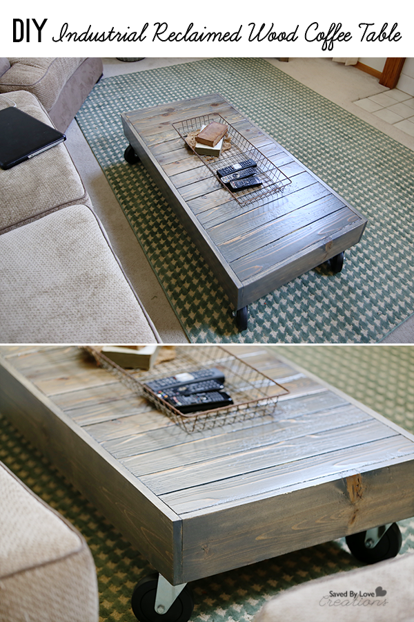 DIY Industrial Coffee Table Woodworking Plans @savedbyloves