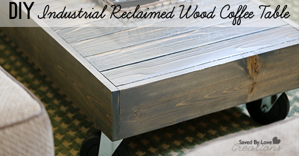 DIY Industrial Coffee Table Woodworking Plans FB @savedbyloves