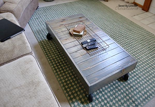 DIY reclaimed wood industrial coffee table WM